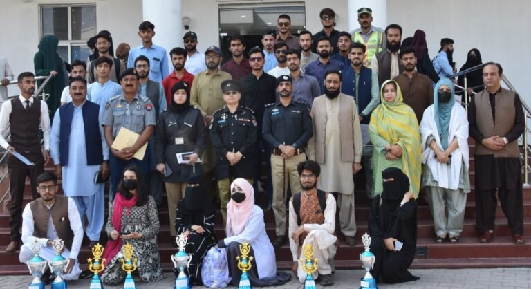 Haripur Police organized an accident prevention and awareness session on traffic rules at the University of Haripur